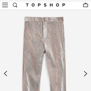 TOPSHOP "Pink Shimmer Joni Jeans"